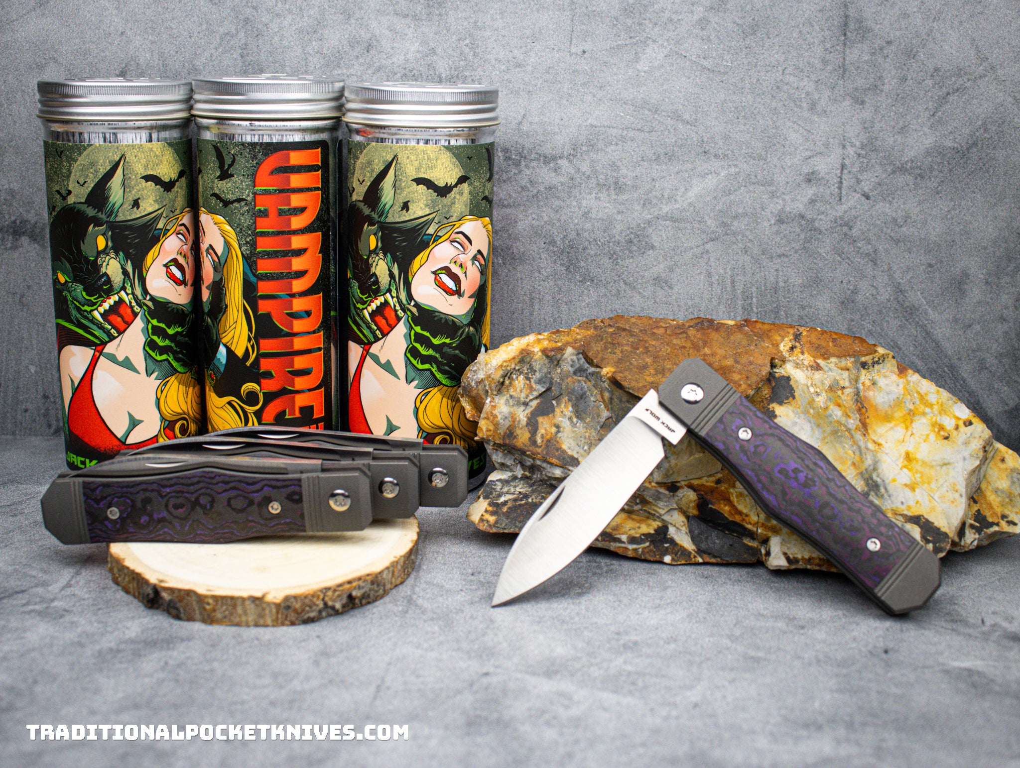 Jack Wolf Knives Vampire Jack Fat Carbon Purple Haze - C. Risner