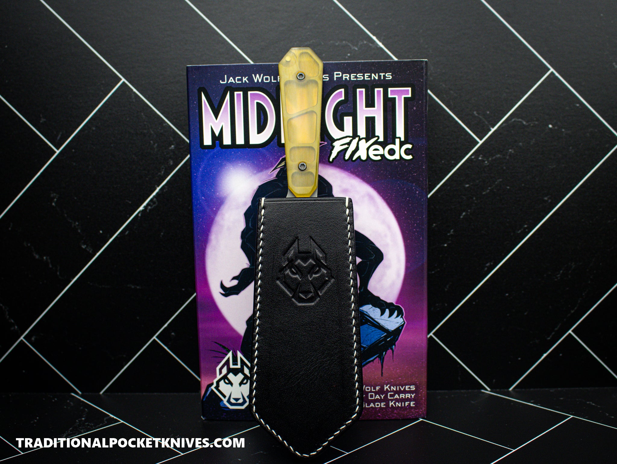 Jack Wolf Knives Midnight FIXedc Ultem Blast and Tumble - C