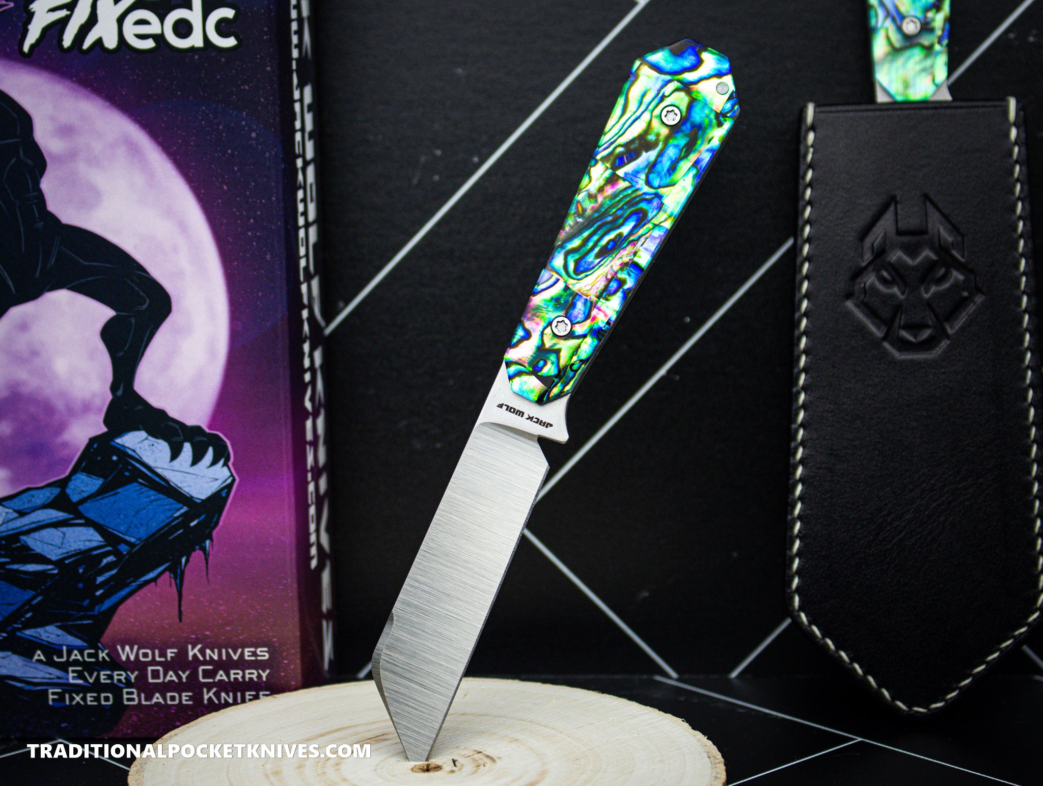 Jack Wolf Knives Exclusive Midnight FIXedc Abalone - C. Risner