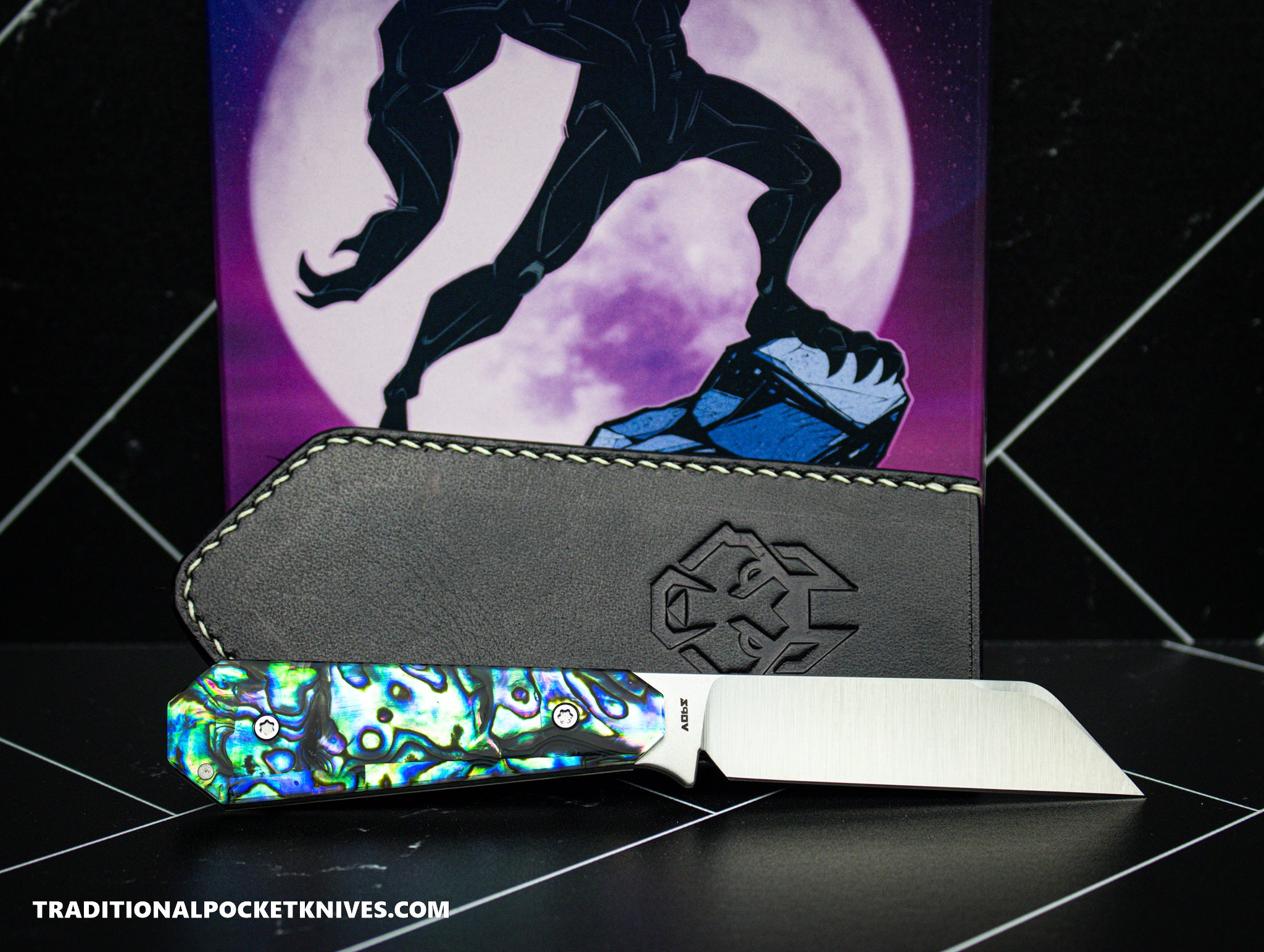 Jack Wolf Knives Exclusive Midnight FIXedc Abalone - C. Risner