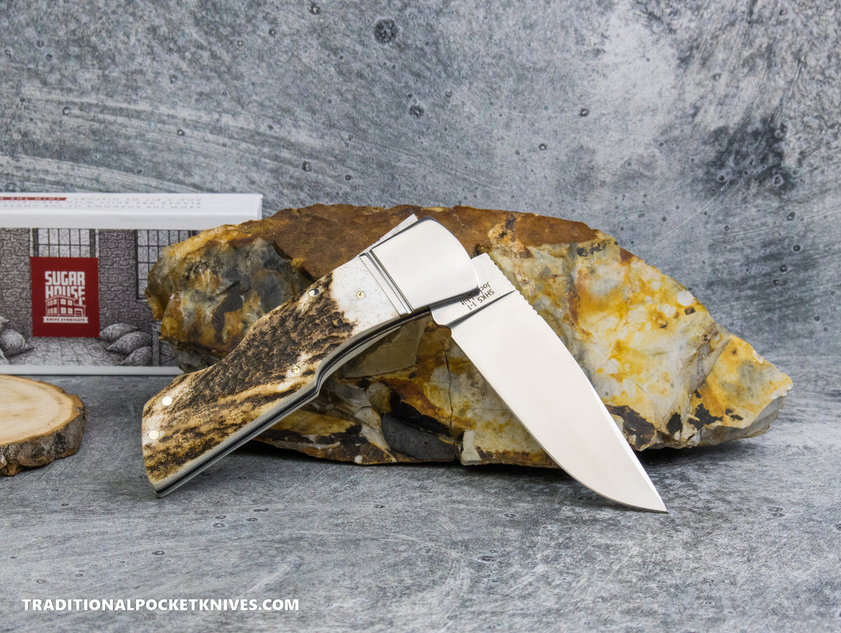 Finch Jackrabbit Stag Horn - Sugar House Knife Syndicate Series