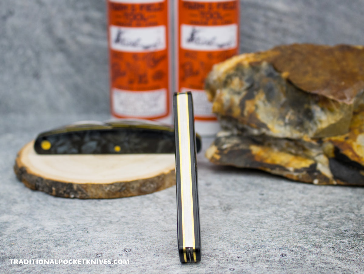 Great Eastern Cutlery #620324 Farm&amp;Field Pocket Carver Black Crackle Acrylic Black Liner - Special Factory Assembly