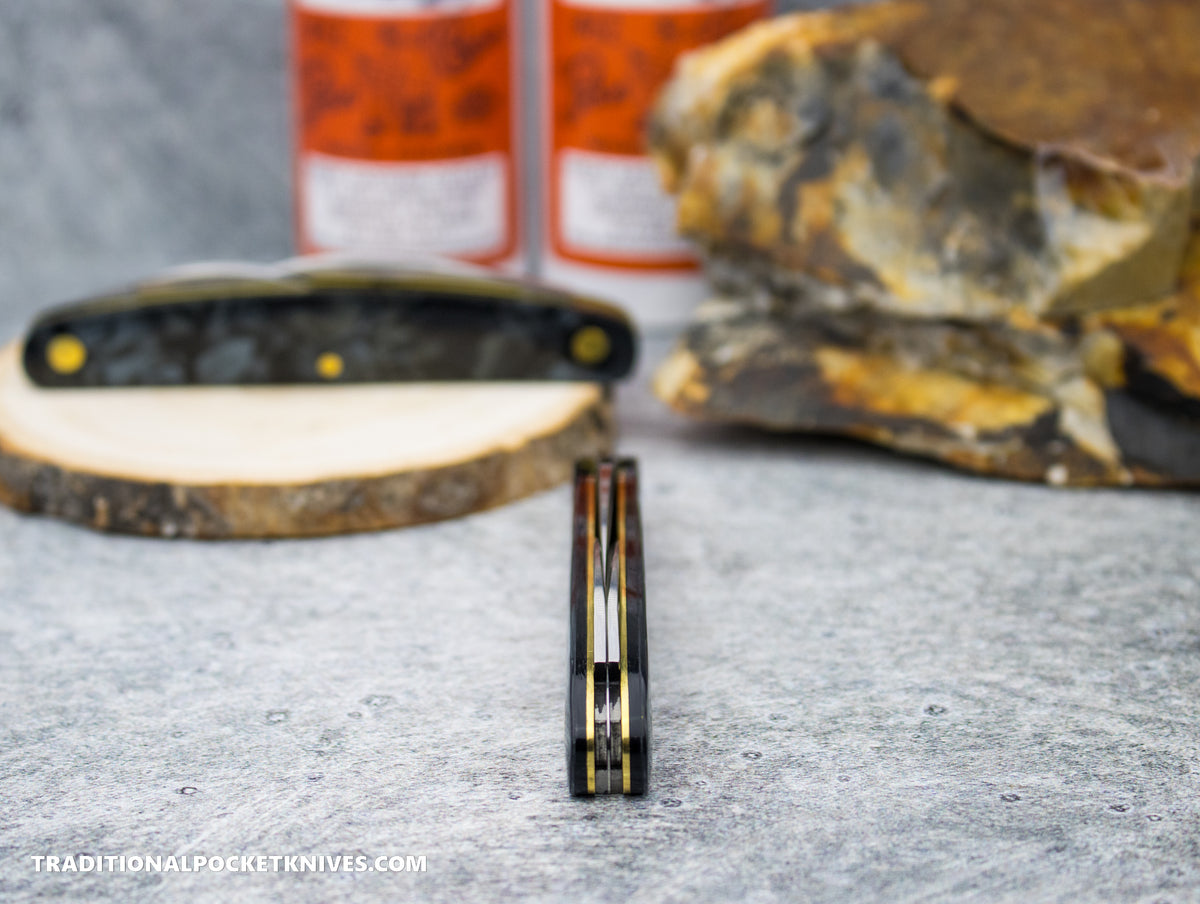 Great Eastern Cutlery #620324 Farm&amp;Field Pocket Carver Black Crackle Acrylic Black Liner - Special Factory Assembly