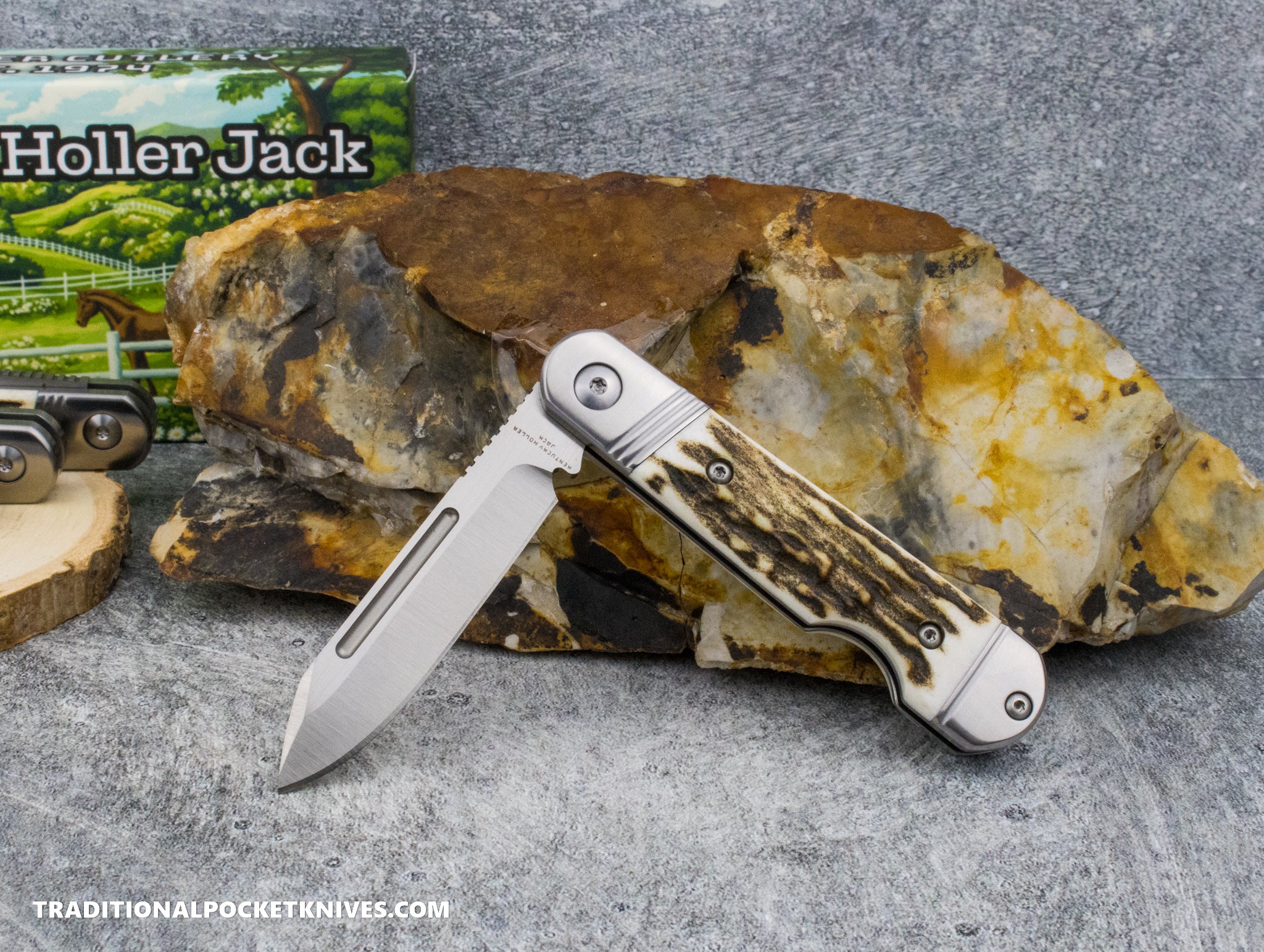 Kentucky Holler Jack: Stag - Spearpoint 154CM - C. Risner Cutlery LLC