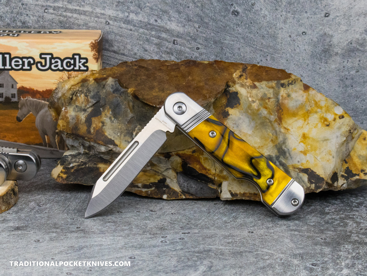 Kentucky Holler Jack: Kirinite Liquid Gold Acrylic - Spearpoint 154CM