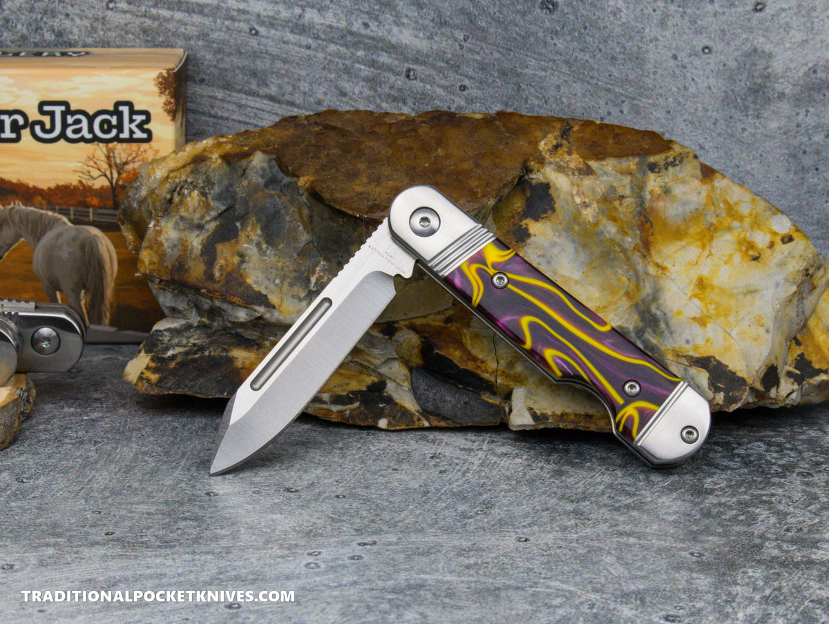 Kentucky Holler Jack: Kirinite Ultraviolet Acrylic - Spearpoint 154CM