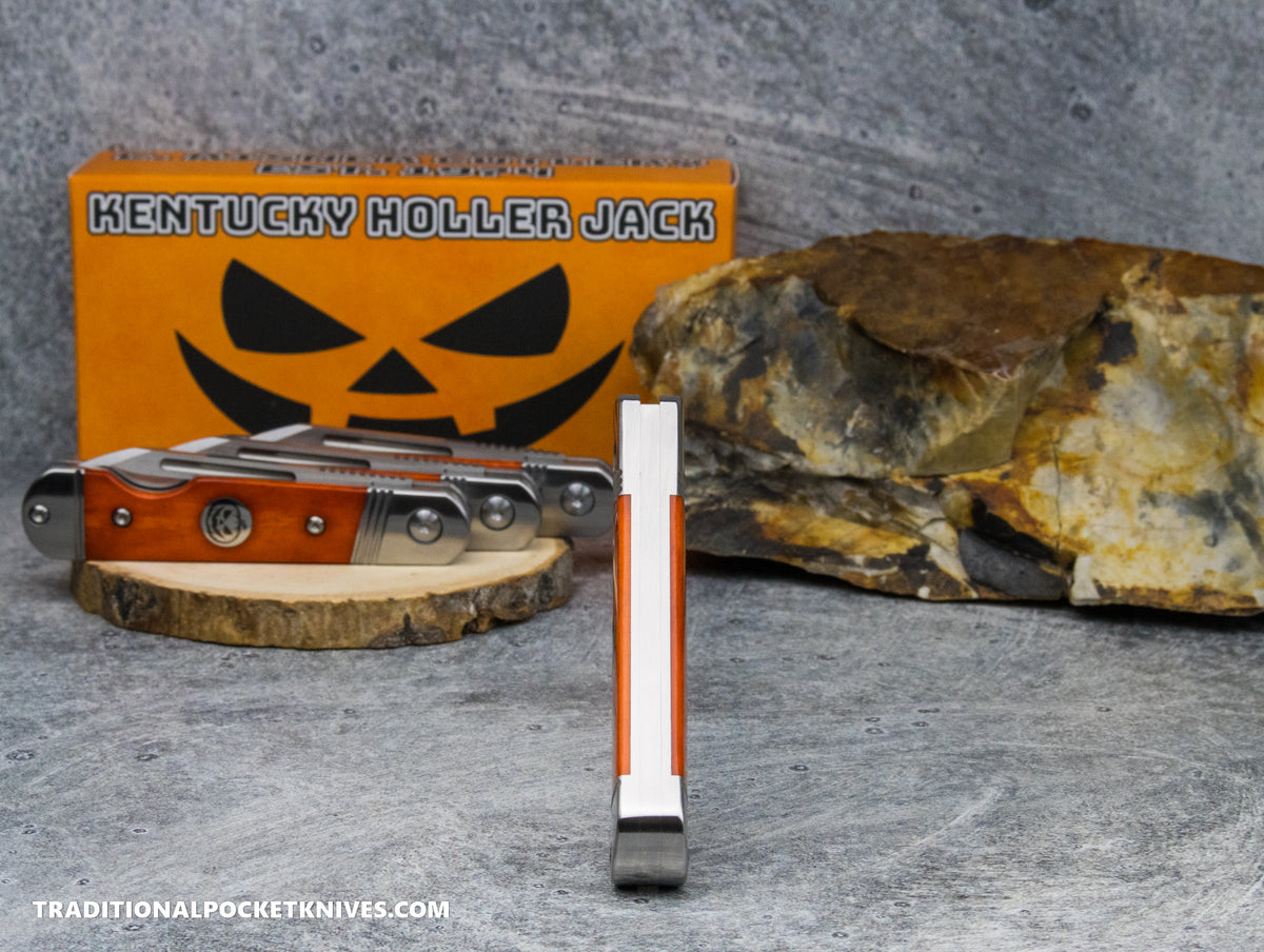 Kentucky Holler Jack: Jack-o&#39;-lantern Smooth Orange Bone - Spearpoint 154CM