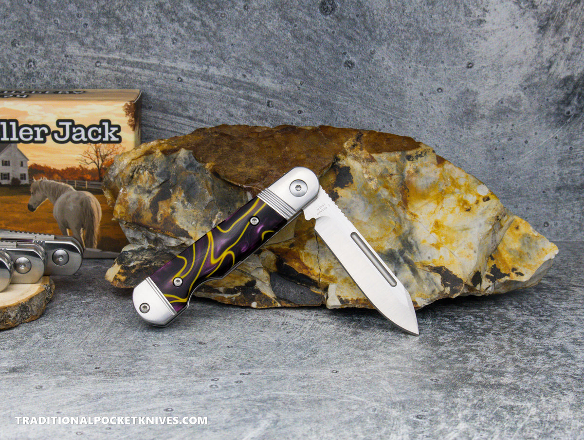 Kentucky Holler Jack: Kirinite Ultraviolet Acrylic - Spearpoint 154CM
