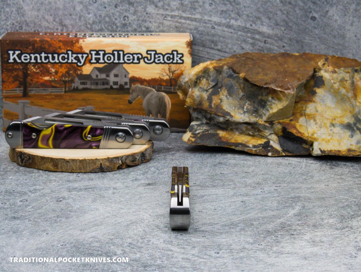 Kentucky Holler Jack: Kirinite Ultraviolet Acrylic - Spearpoint 154CM