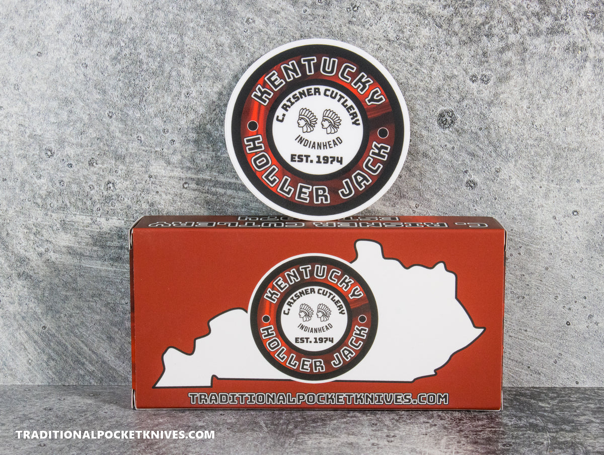 Kentucky Holler Jack: Indian Head Red Pearl Acrylic - Spearpoint 154CM