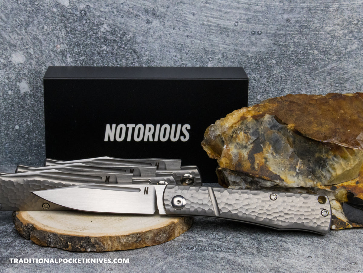 NotoriousEDC Kingpin Slipjoint Jigged Titanium