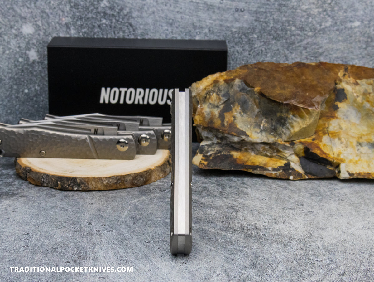 NotoriousEDC Kingpin Slipjoint Jigged Titanium