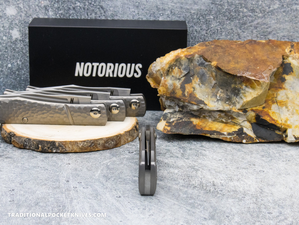 NotoriousEDC Kingpin Slipjoint Jigged Titanium