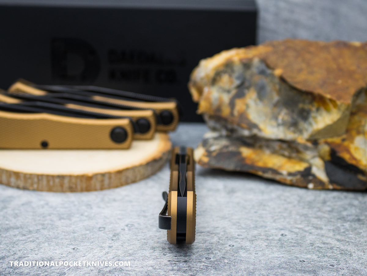 Daedalus Knife Co. &quot;The Lab&quot; Checkered Bronze Anodized Aluminum