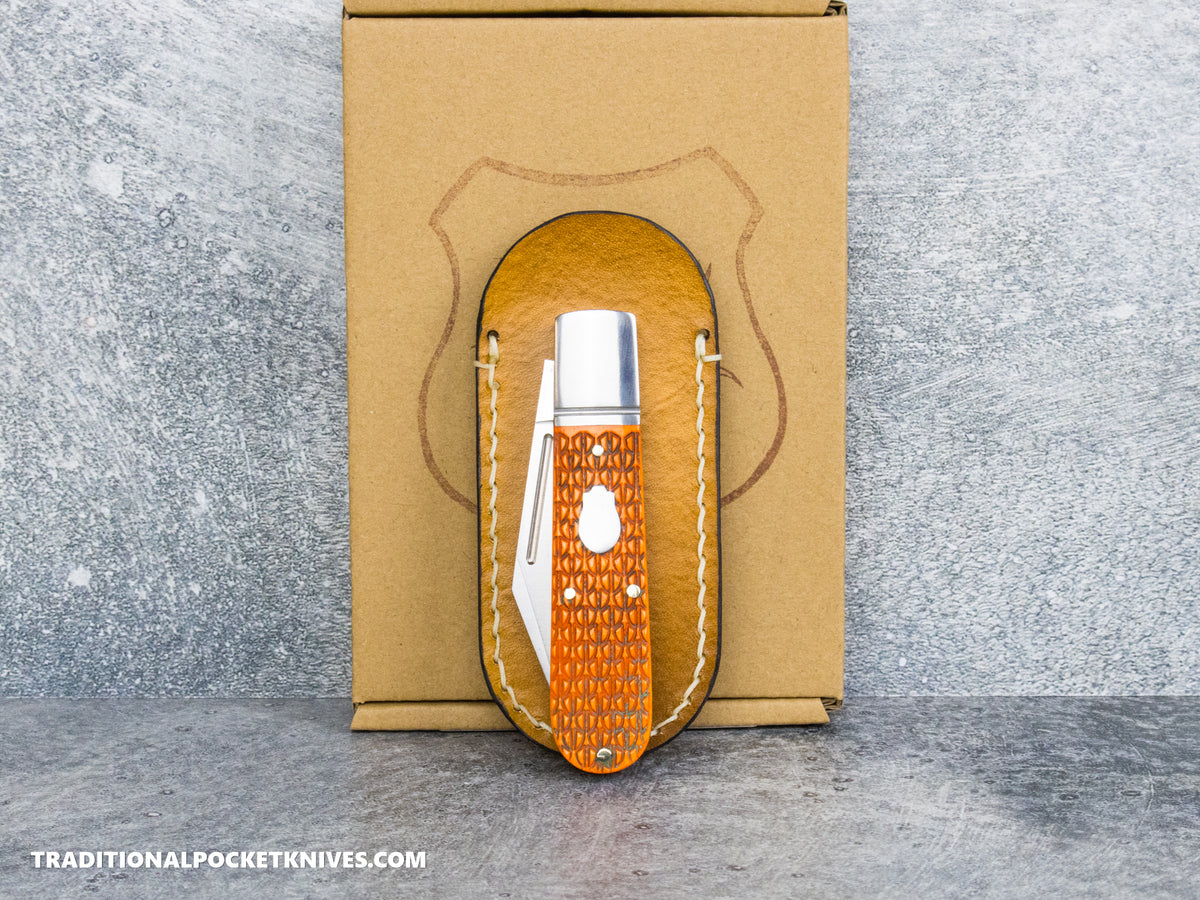 Lancelot Leather Clip Slip Standard with LynchNW Titanium Clip - Walnut / Cream