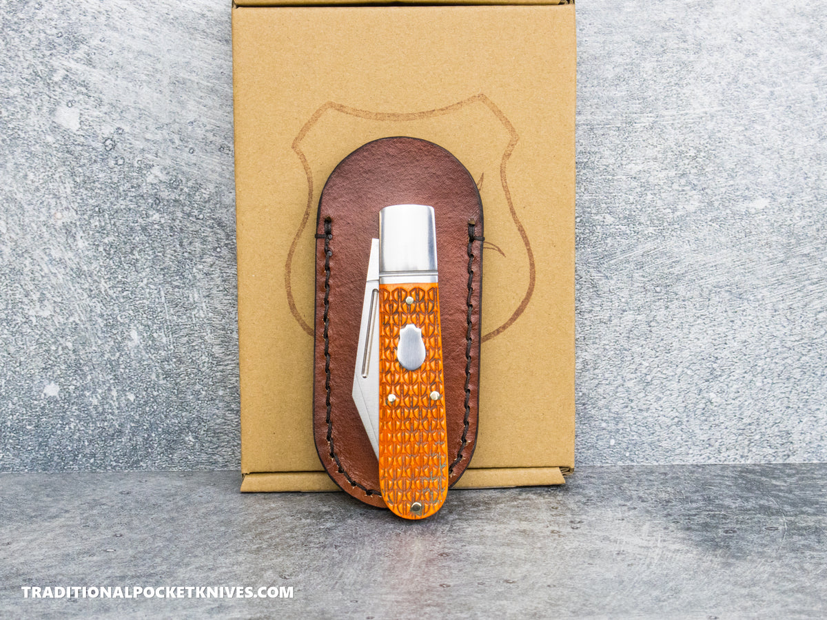 Lancelot Leather Clip Slip Standard with LynchNW Titanium Clip - Mahogany / Dark Brown