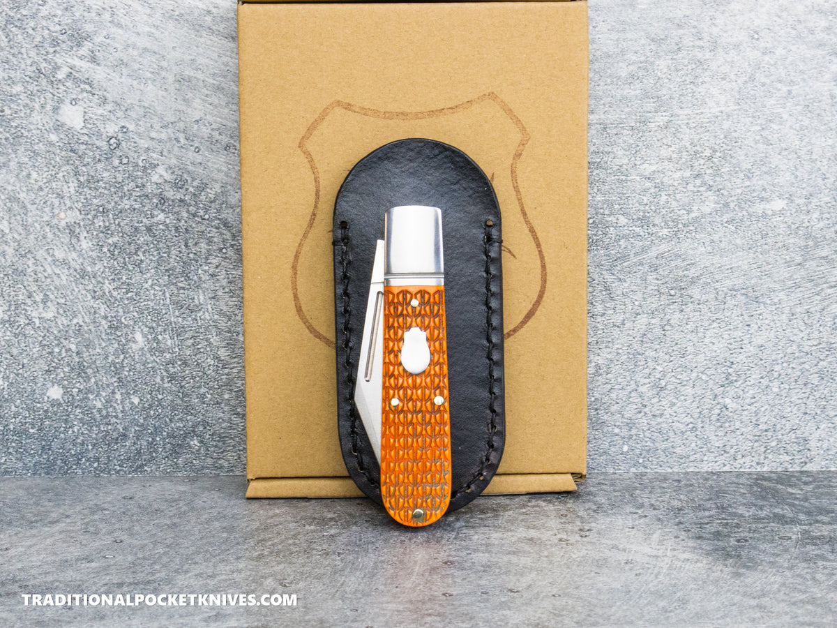 Lancelot Leather Clip Slip Standard with LynchNW Titanium Clip - Black / Black