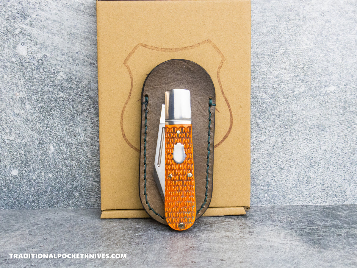 Lancelot Leather Clip Slip Standard with LynchNW Titanium Clip - Chocolate / Hunter Green