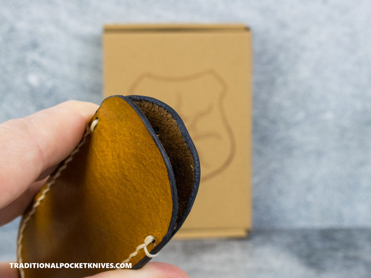 Lancelot Leather Clip Slip Standard with LynchNW Titanium Clip - Walnut / Cream