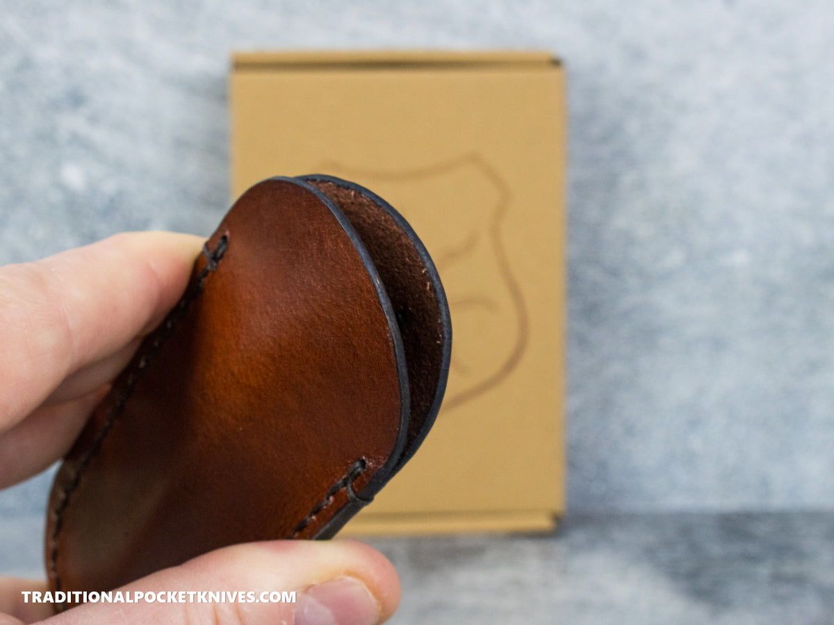 Lancelot Leather Clip Slip Standard with LynchNW Titanium Clip - Mahogany / Dark Brown