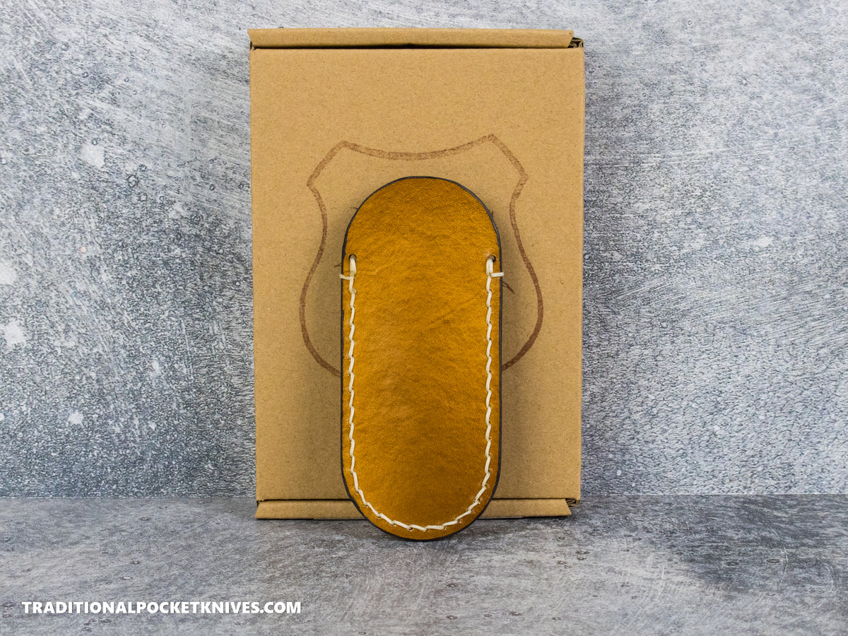 Lancelot Leather Clip Slip Standard with LynchNW Titanium Clip - Walnut / Cream