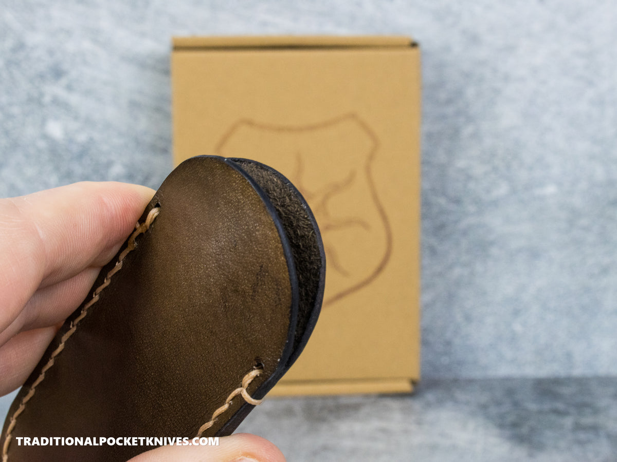 Lancelot Leather Clip Slip Standard with LynchNW Titanium Clip - Chocolate / Beige