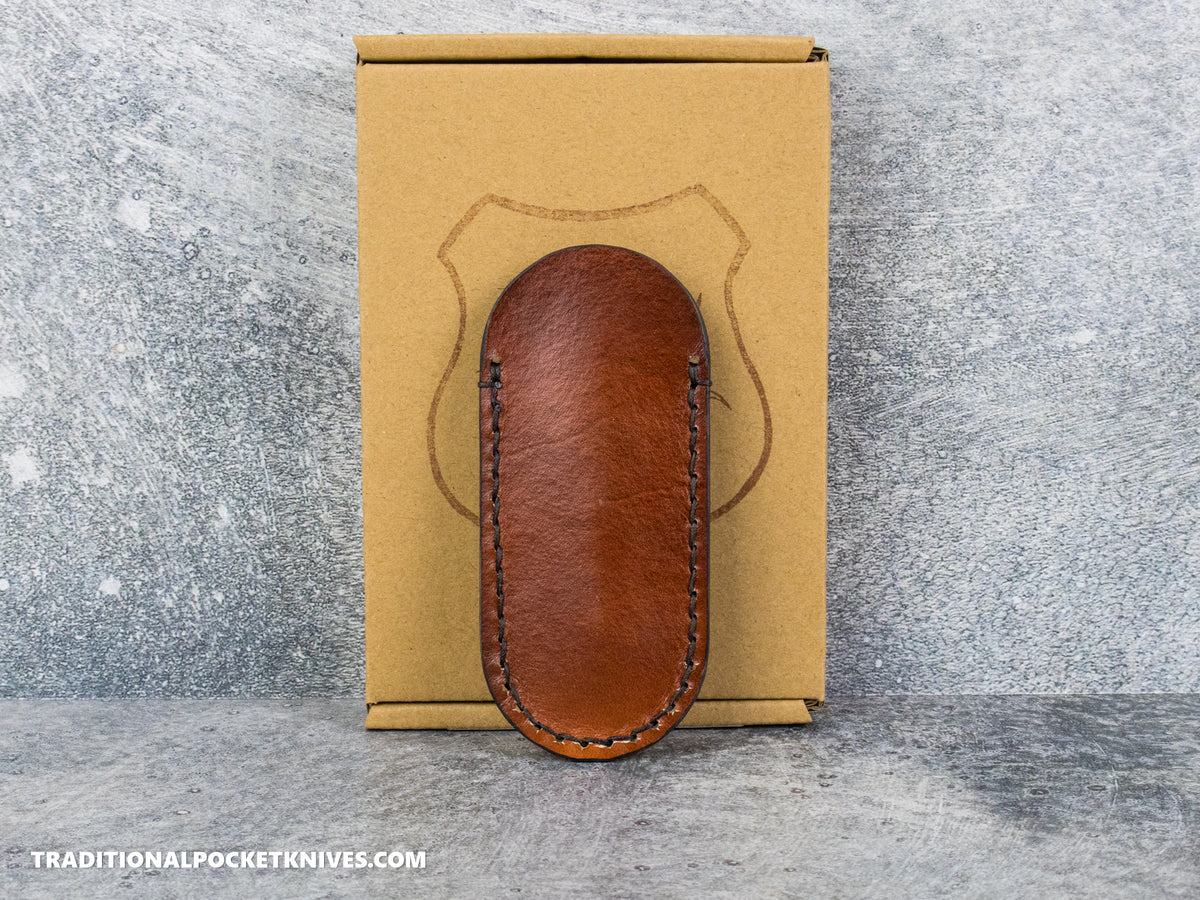 Lancelot Leather Clip Slip Standard with LynchNW Titanium Clip - Mahogany / Dark Brown