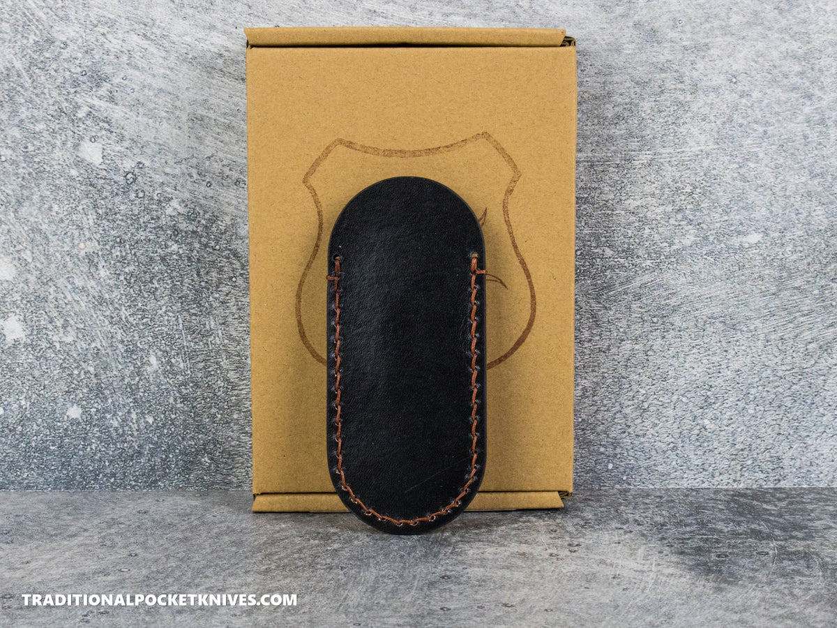Lancelot Leather Clip Slip Standard with LynchNW Titanium Clip - Black / Chestnut