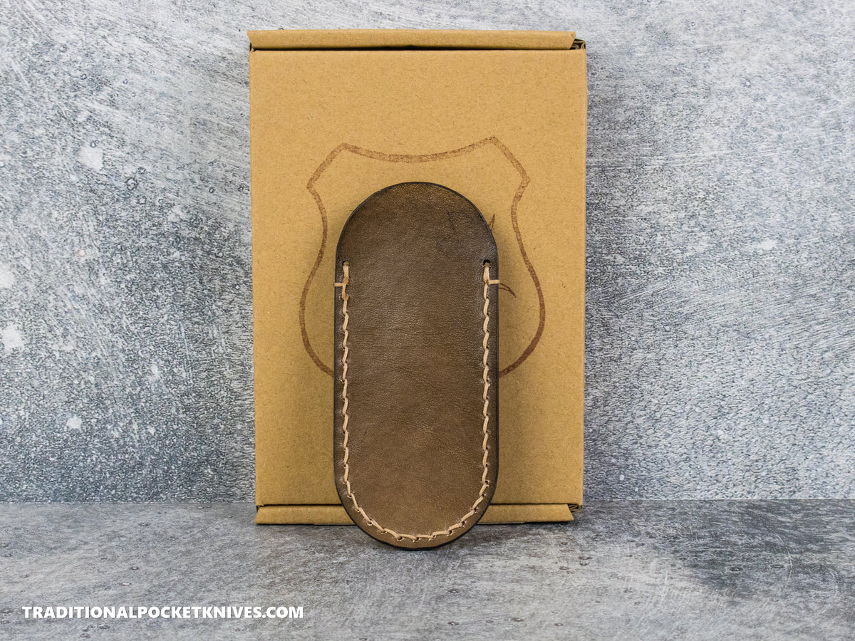 Lancelot Leather Clip Slip Standard with LynchNW Titanium Clip - Chocolate / Beige