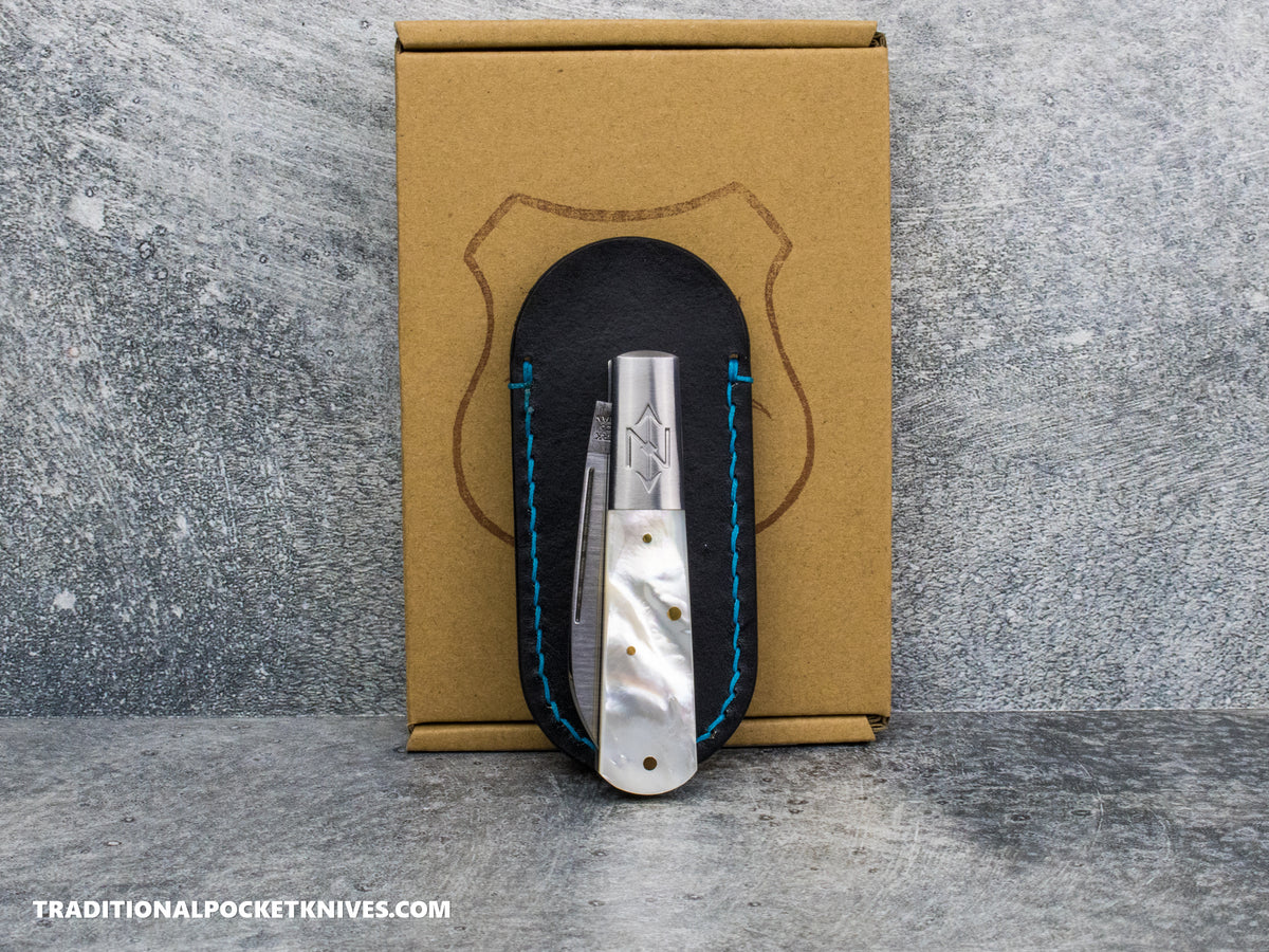 Lancelot Leather Clip Slip Standard with LynchNW Titanium Clip - Black / Aqua