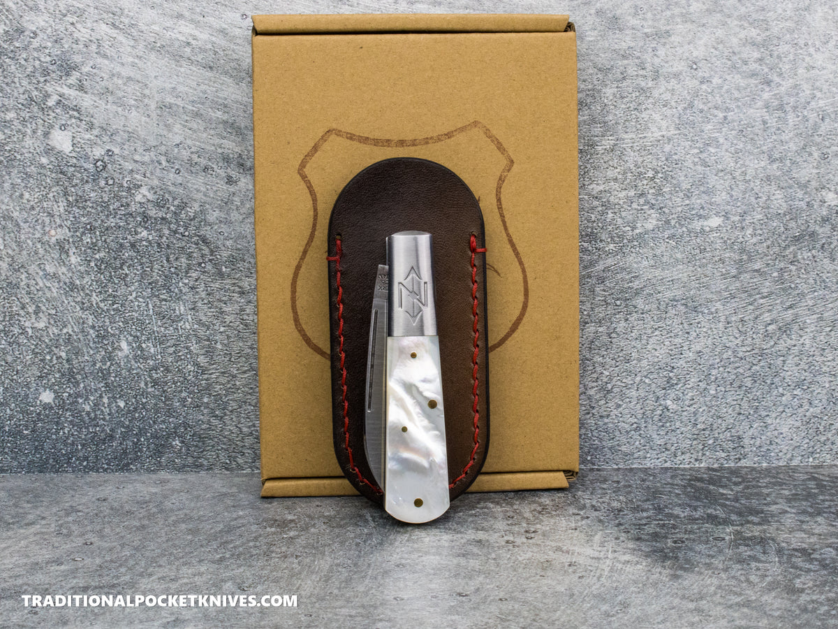 Lancelot Leather Clip Slip Standard with LynchNW Titanium Clip - Chocolate / Red