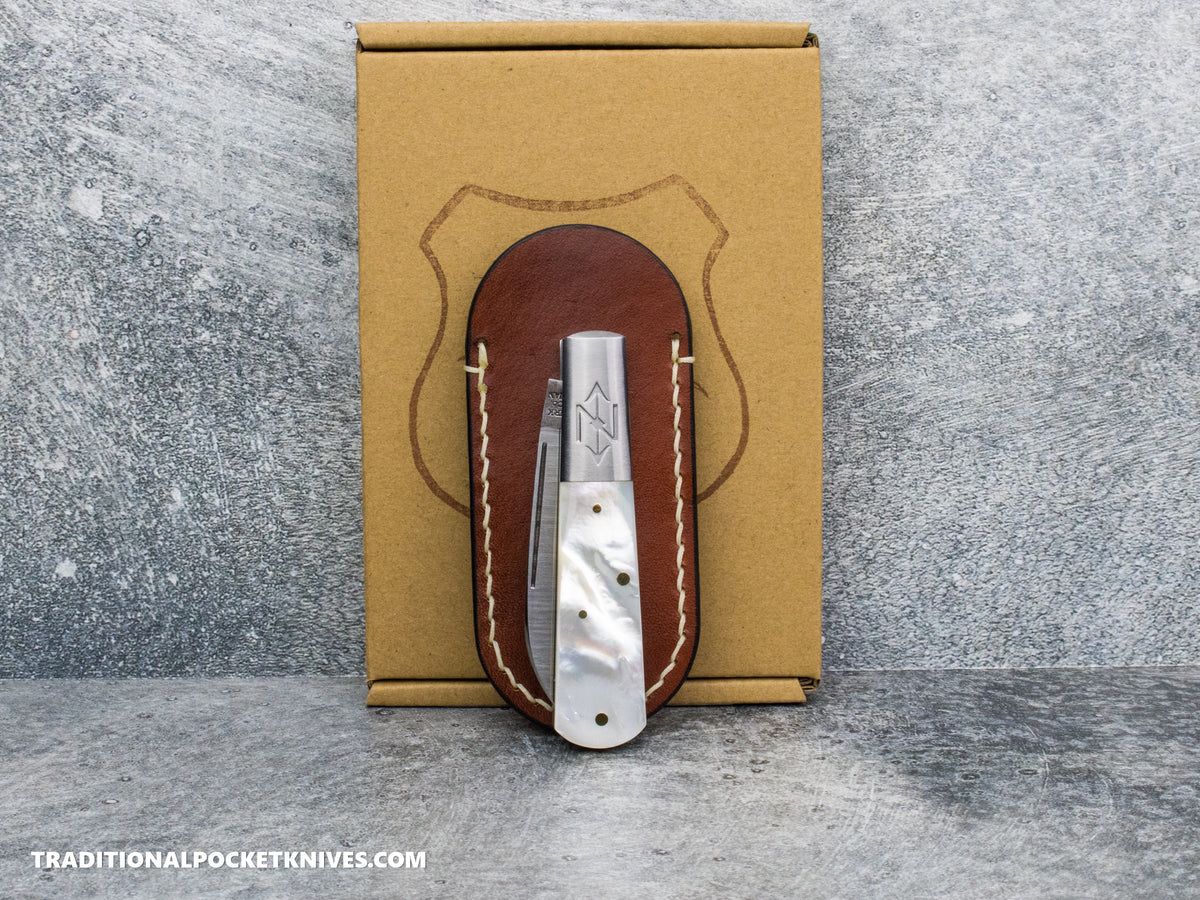 Lancelot Leather Clip Slip Standard with LynchNW Titanium Clip - Mahogany / Cream