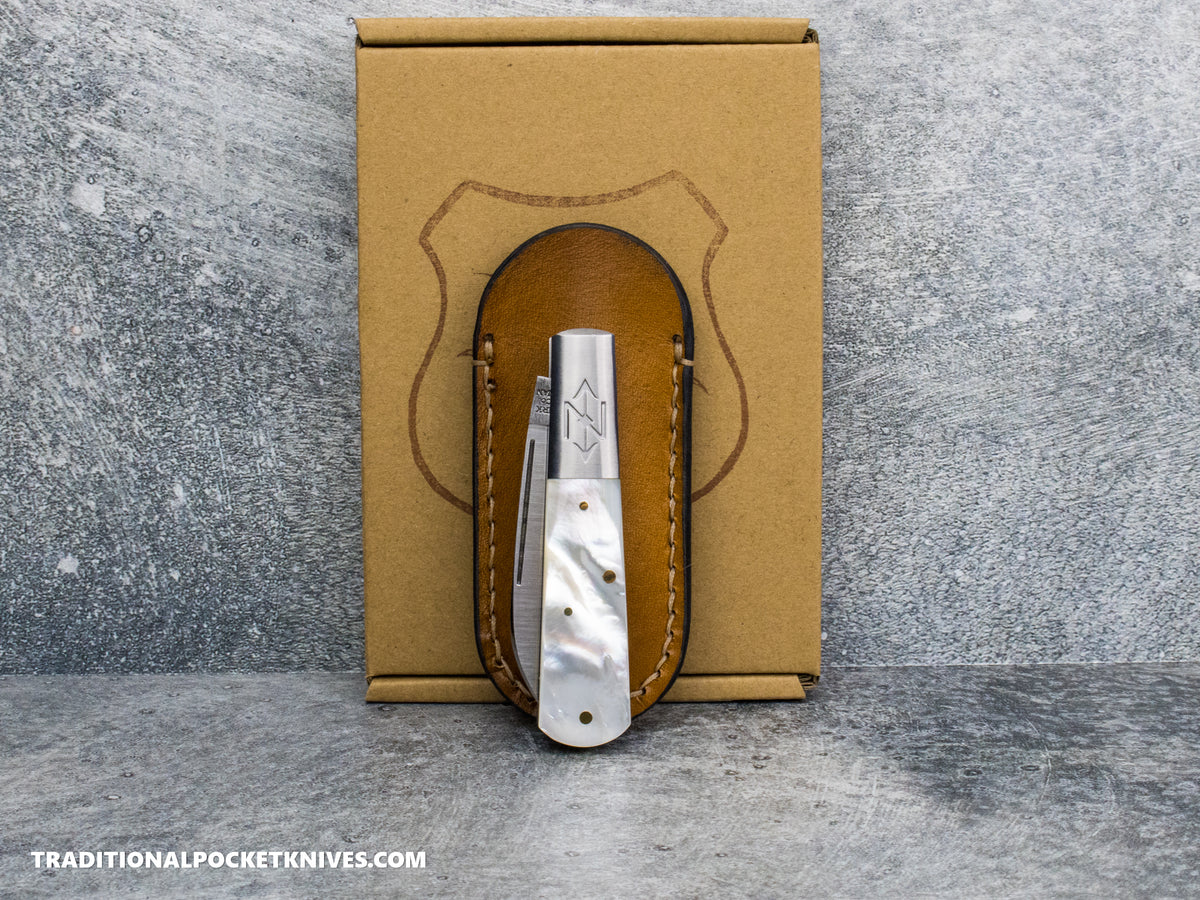 Lancelot Leather Clip Slip Standard with LynchNW Titanium Clip - Walnut / Beige