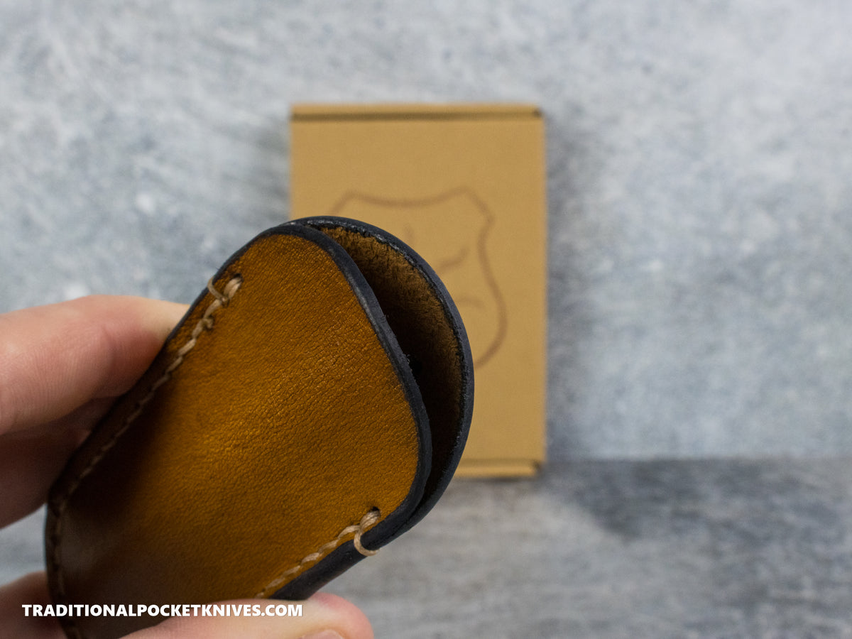 Lancelot Leather Clip Slip Standard with LynchNW Titanium Clip - Walnut / Beige