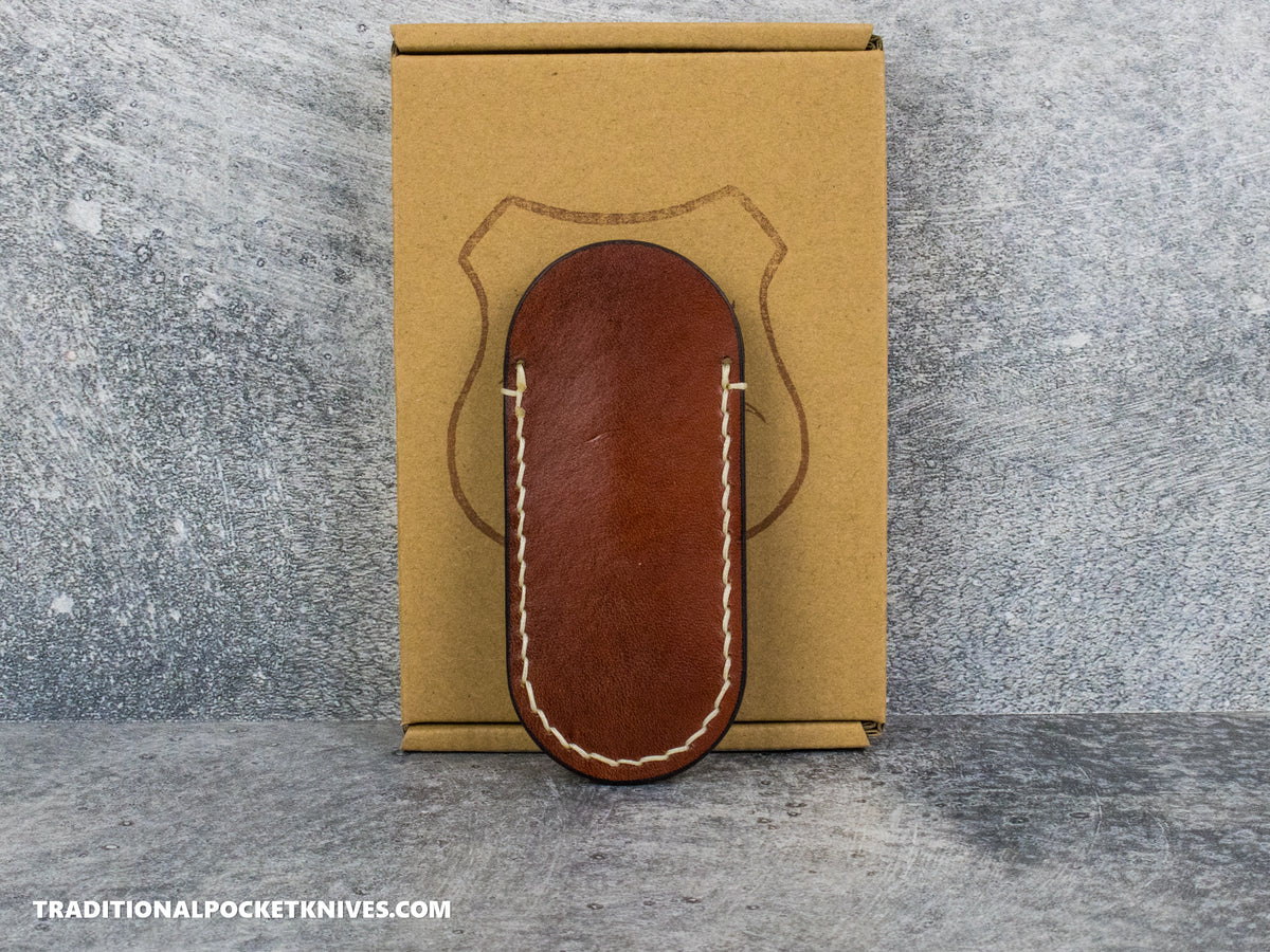 Lancelot Leather Clip Slip Standard with LynchNW Titanium Clip - Mahogany / Cream