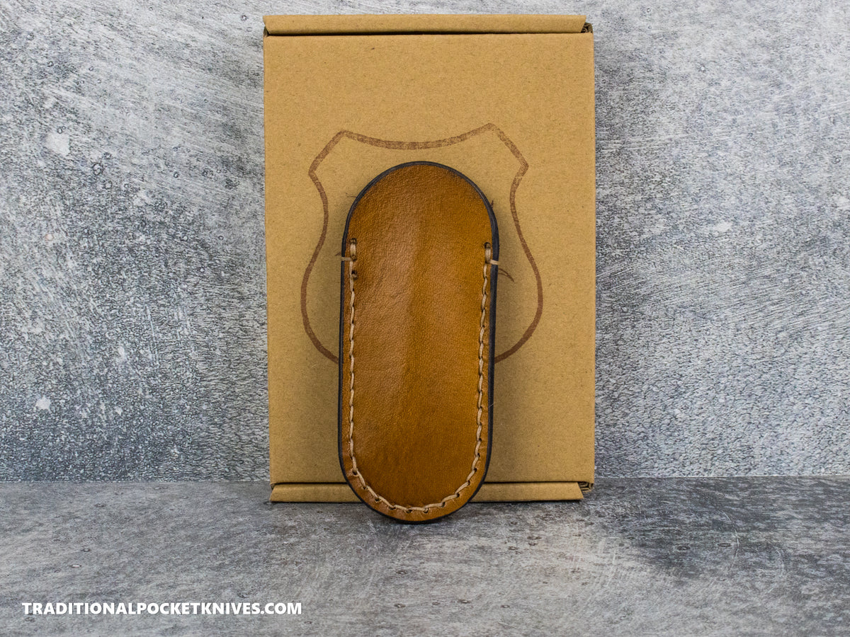 Lancelot Leather Clip Slip Standard with LynchNW Titanium Clip - Walnut / Beige