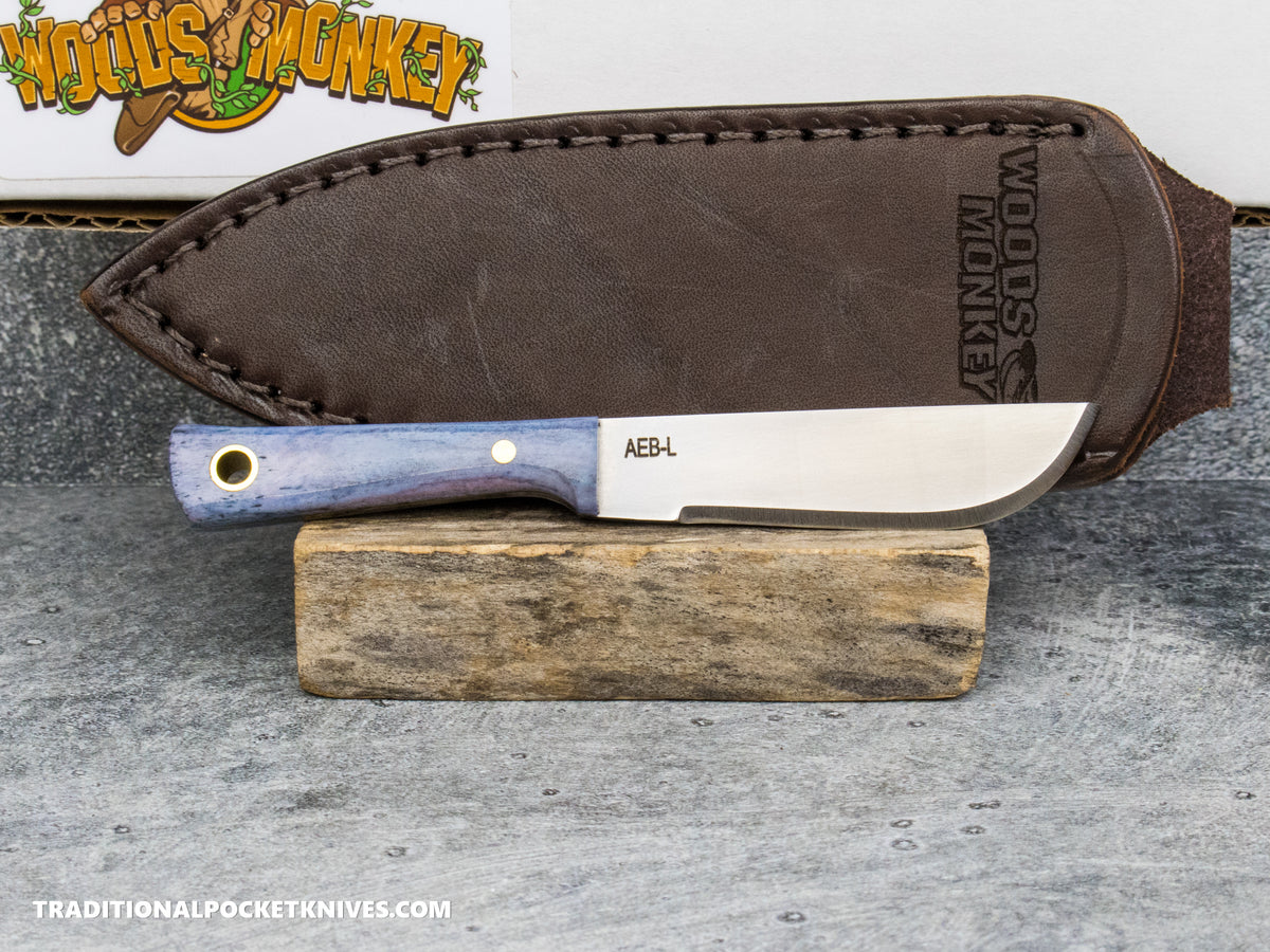 Woods Monkey Lil Widdle Chete - Blue Bone AEB-L Leather Sheath