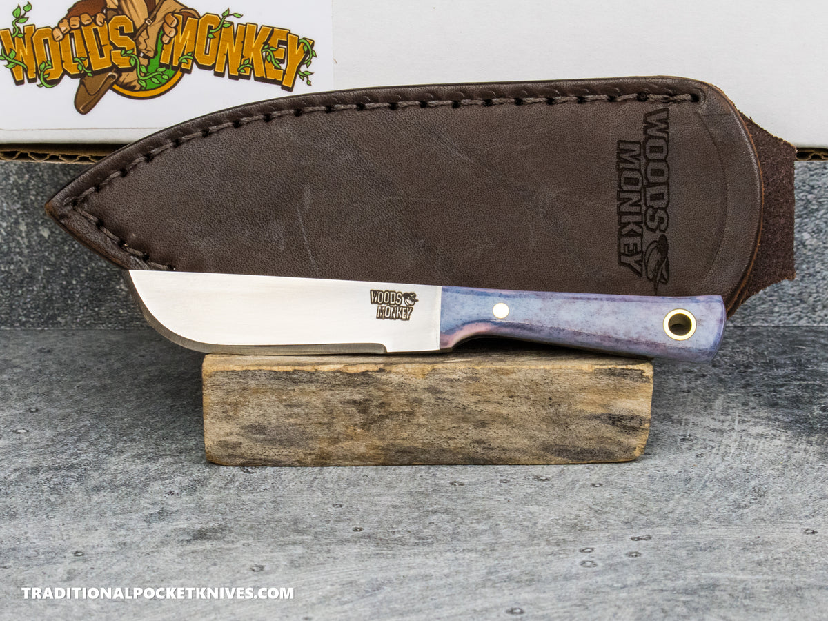 Woods Monkey Lil Widdle Chete - Blue Bone AEB-L Leather Sheath