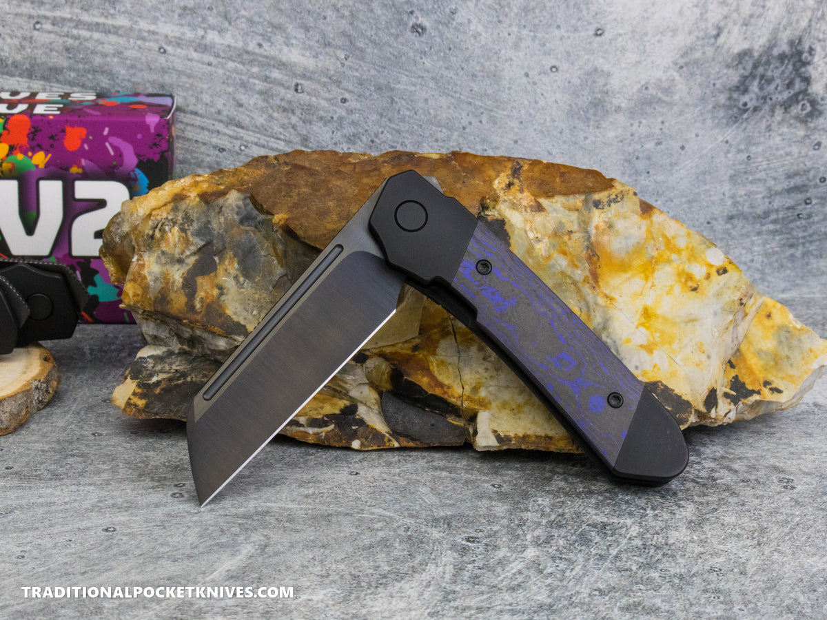 Divo Knives Exclusive Lush V2: Righty - CamoCarbon Purple Flow Vanax DLC Steel