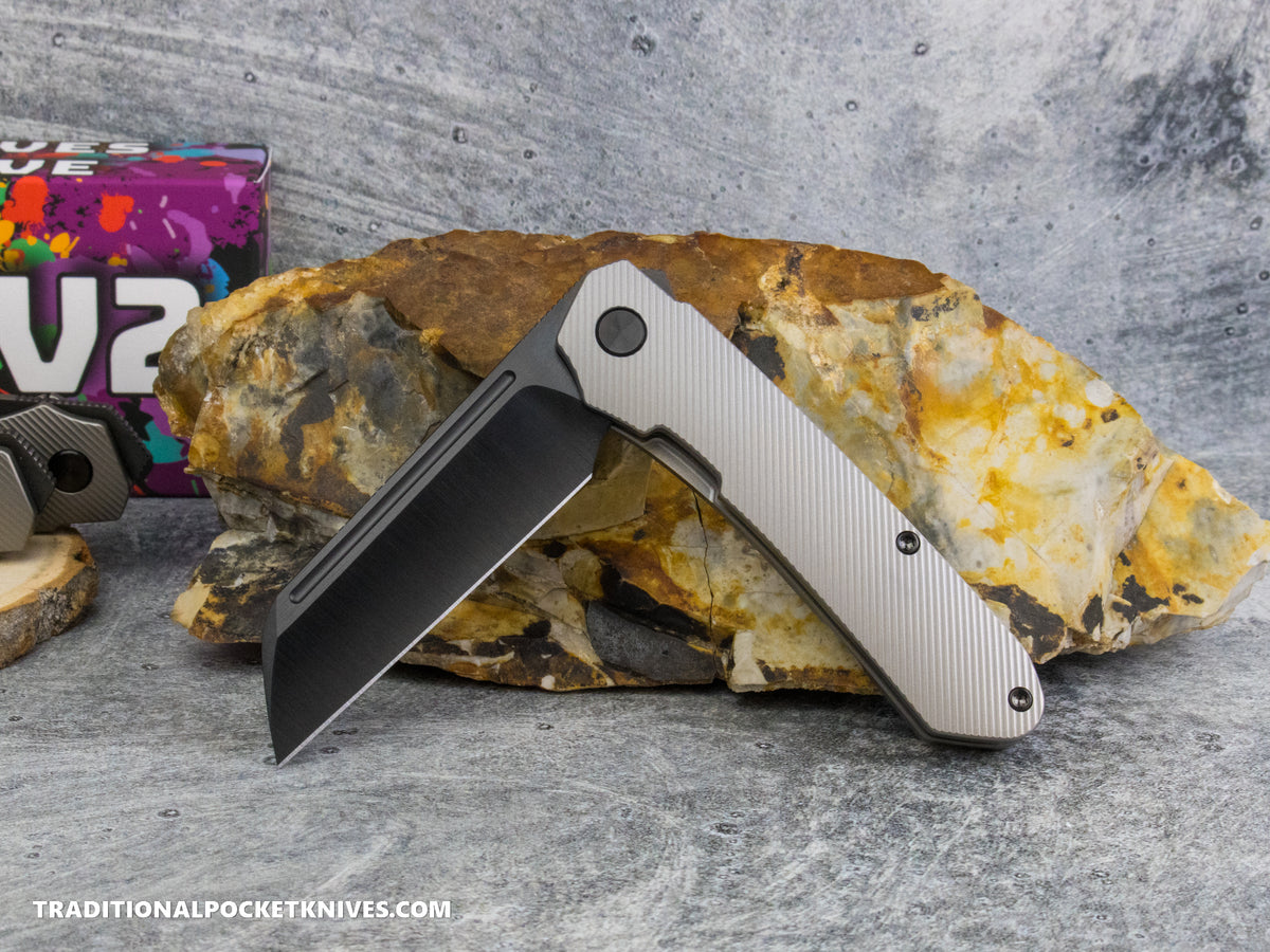 Divo Knives Exclusive Lush V2: Righty - Full Ti Beadblast Sawcut Vanax DLC Steel