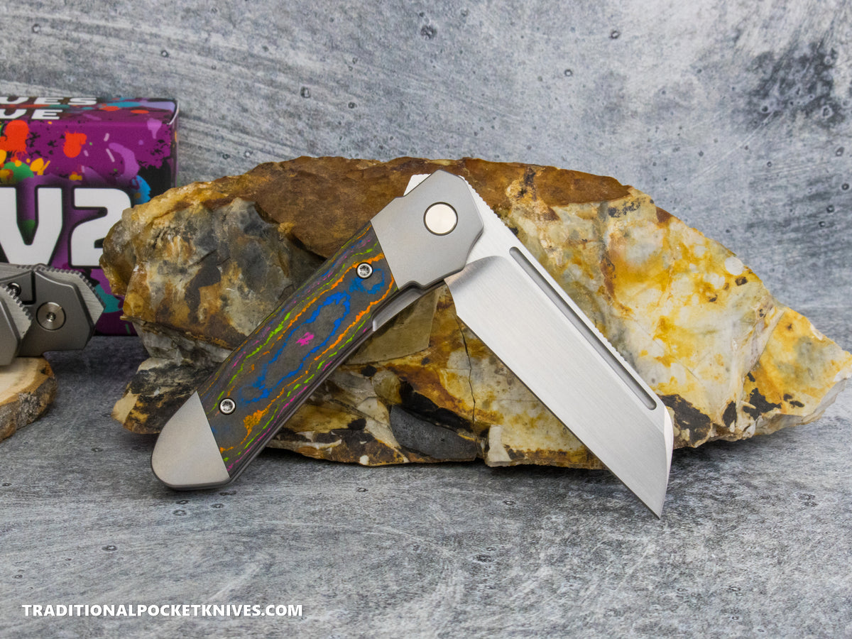 Divo Knives Exclusive Lush V2: Lefty - CamoCarbon 80's Vanax Steel