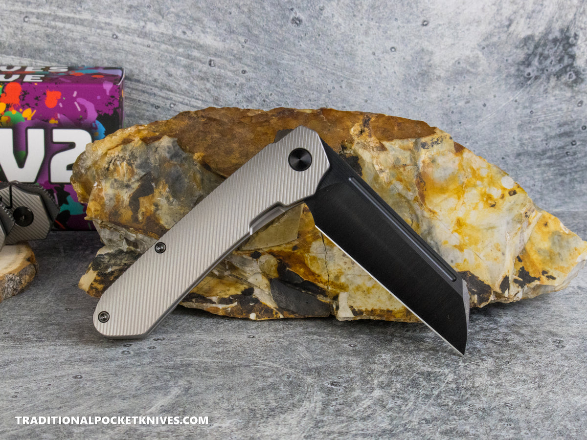 Divo Knives Exclusive Lush V2: Lefty - Full Ti Beadblast Sawcut Vanax DLC Steel