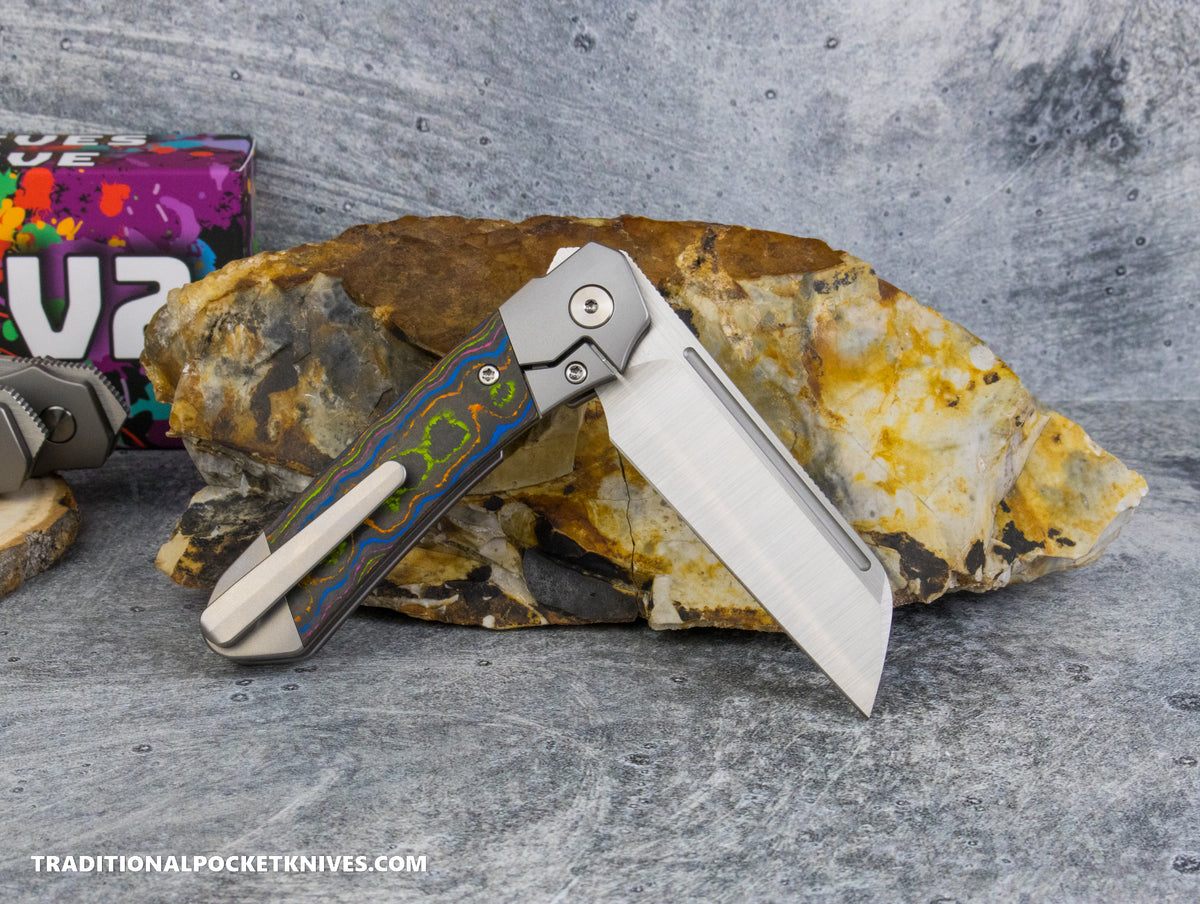 Divo Knives Exclusive Lush V2: Righty - CamoCarbon 80's Vanax Steel