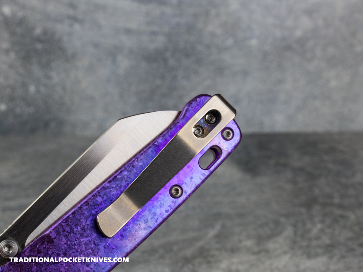 Lynch Northwest Exclusive: QSP Penguin Glyde Lock Left Handed Titanium Clip - Stonewashed