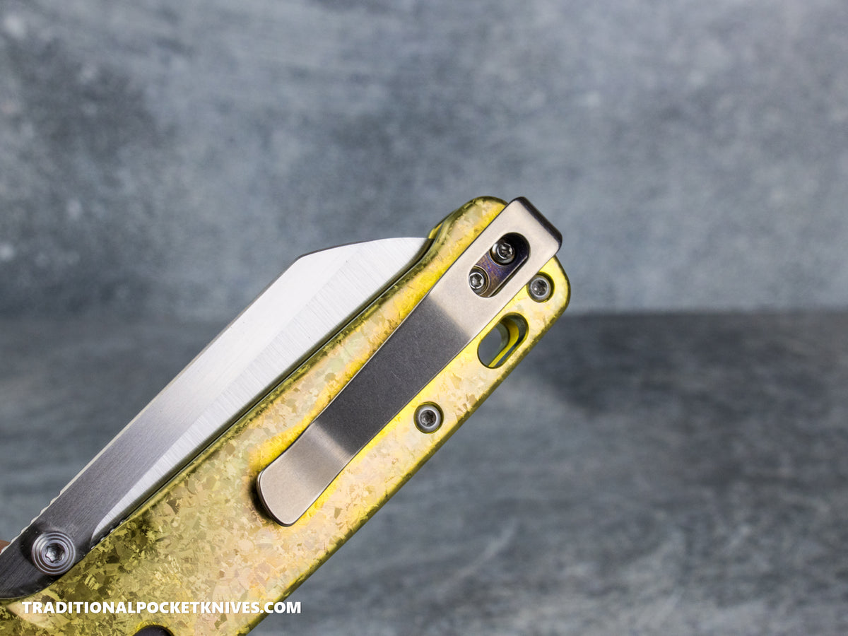 Lynch Northwest Exclusive: QSP Penguin Glyde Lock Right Handed Titanium Clip - Stonewashed