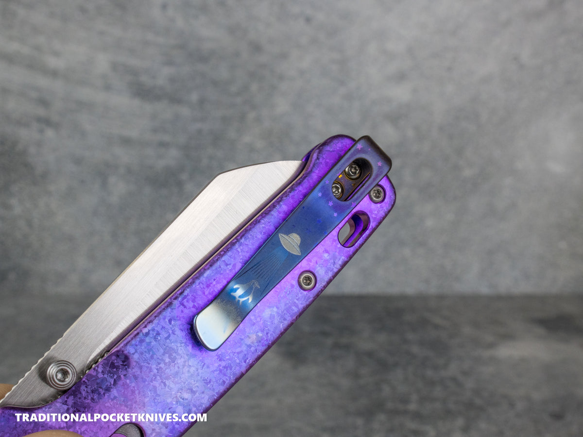 LIMITED RUN: Lynch Northwest Exclusive: QSP Penguin Glyde Lock Right Handed Titanium Clip - "Where's the Penguin?"