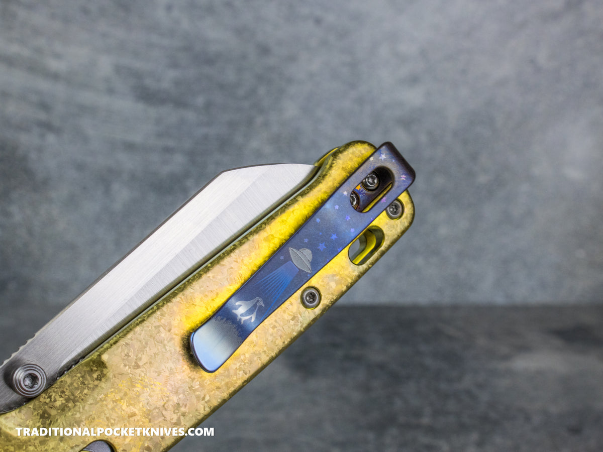 LIMITED RUN: Lynch Northwest Exclusive: QSP Penguin Glyde Lock Right Handed Titanium Clip - "Where's the Penguin?"