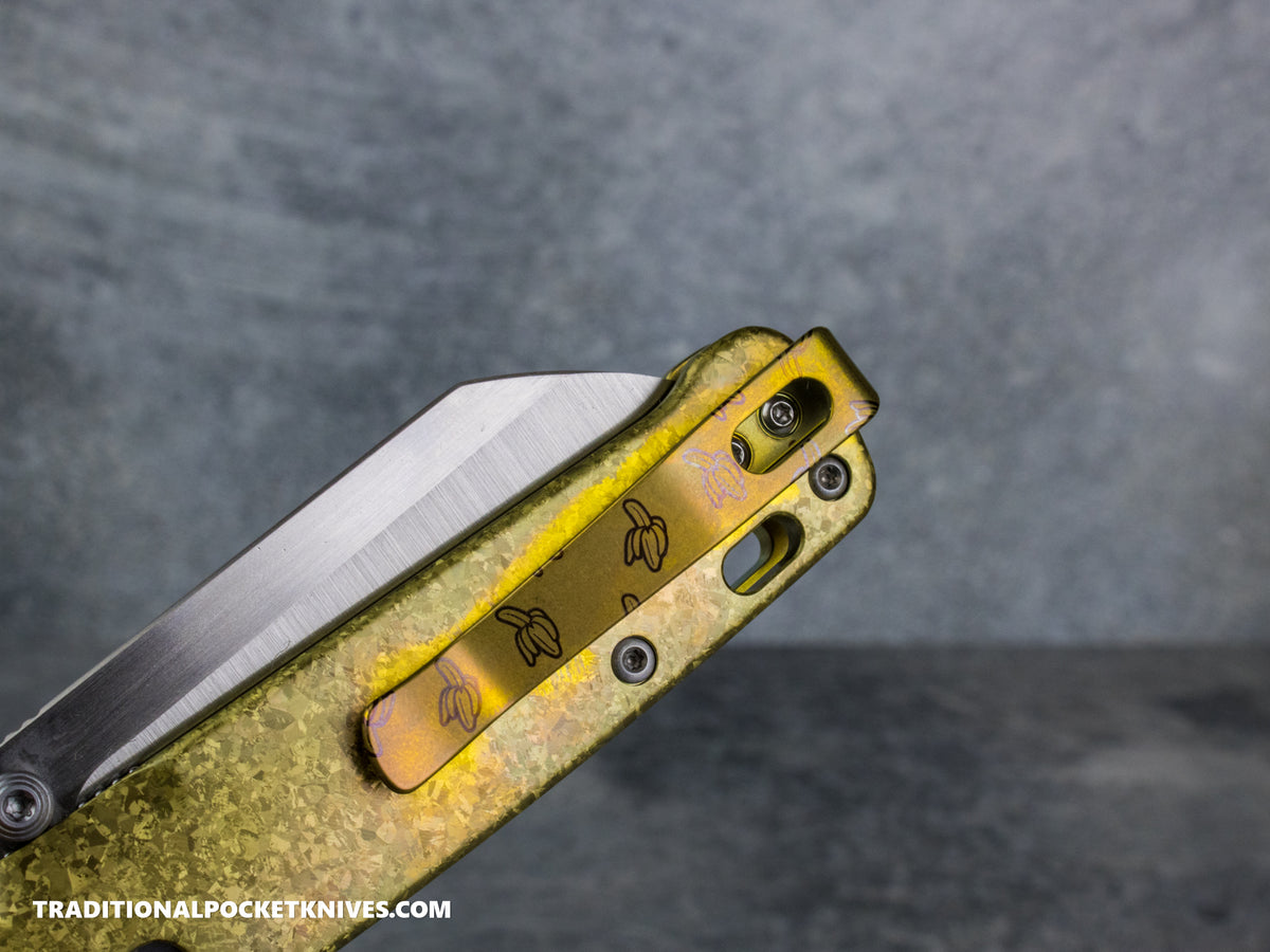 LIMITED RUN: Lynch Northwest Exclusive: QSP Penguin Glyde Lock Left Handed Titanium Clip - Banana