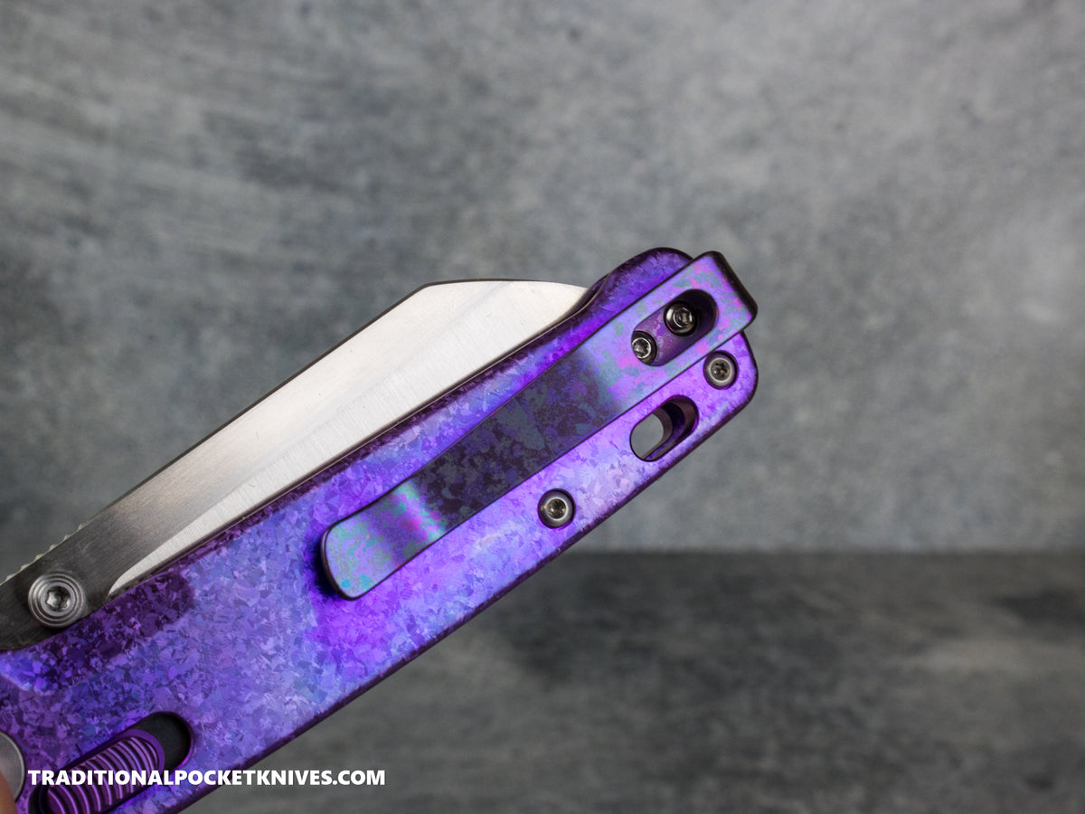 LIMITED RUN: Lynch Northwest Exclusive: QSP Penguin Glyde Lock Right Handed Titanium Clip - Purple Crystalized Titanium