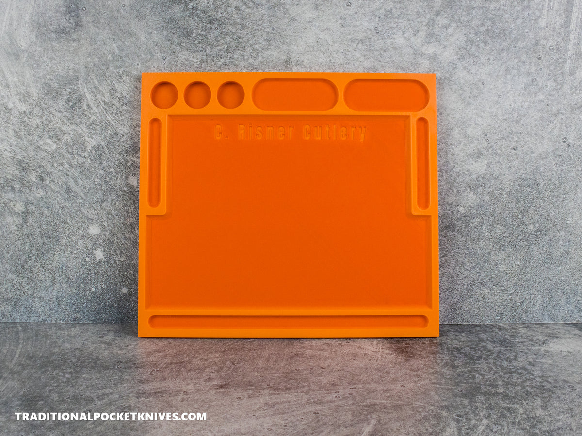 C. Risner Cutlery Knife Maintenance Breakdown Tray Orange